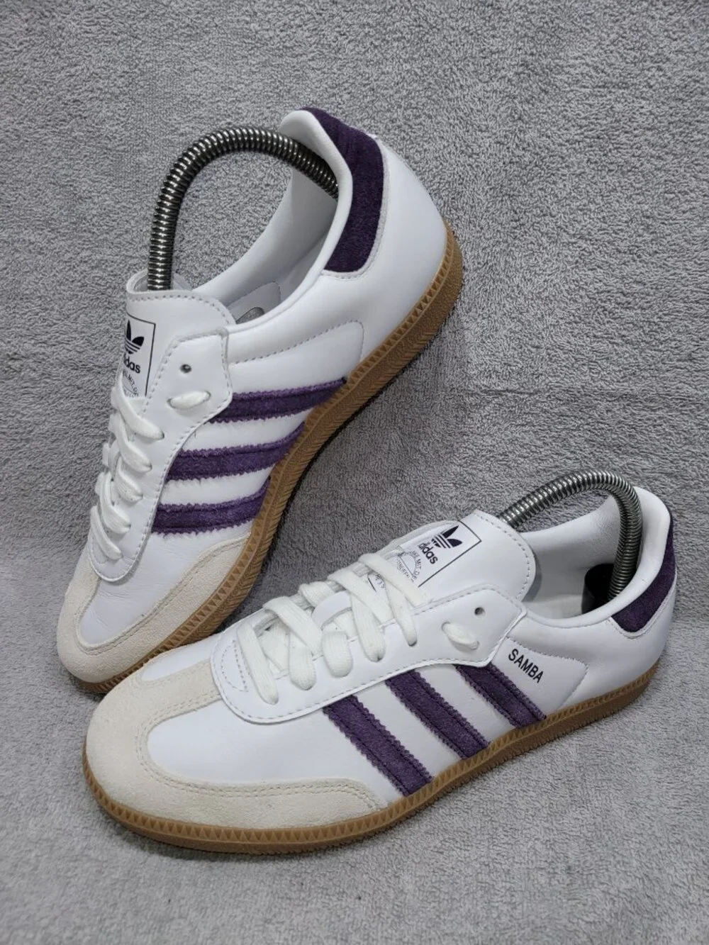 Adidas Samba OG Cloud White Alumina Plum Tan Gum Sneakers JS1392 Womens Size 7.5